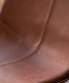 Brown Curved Seat Faux Leather Chair 5