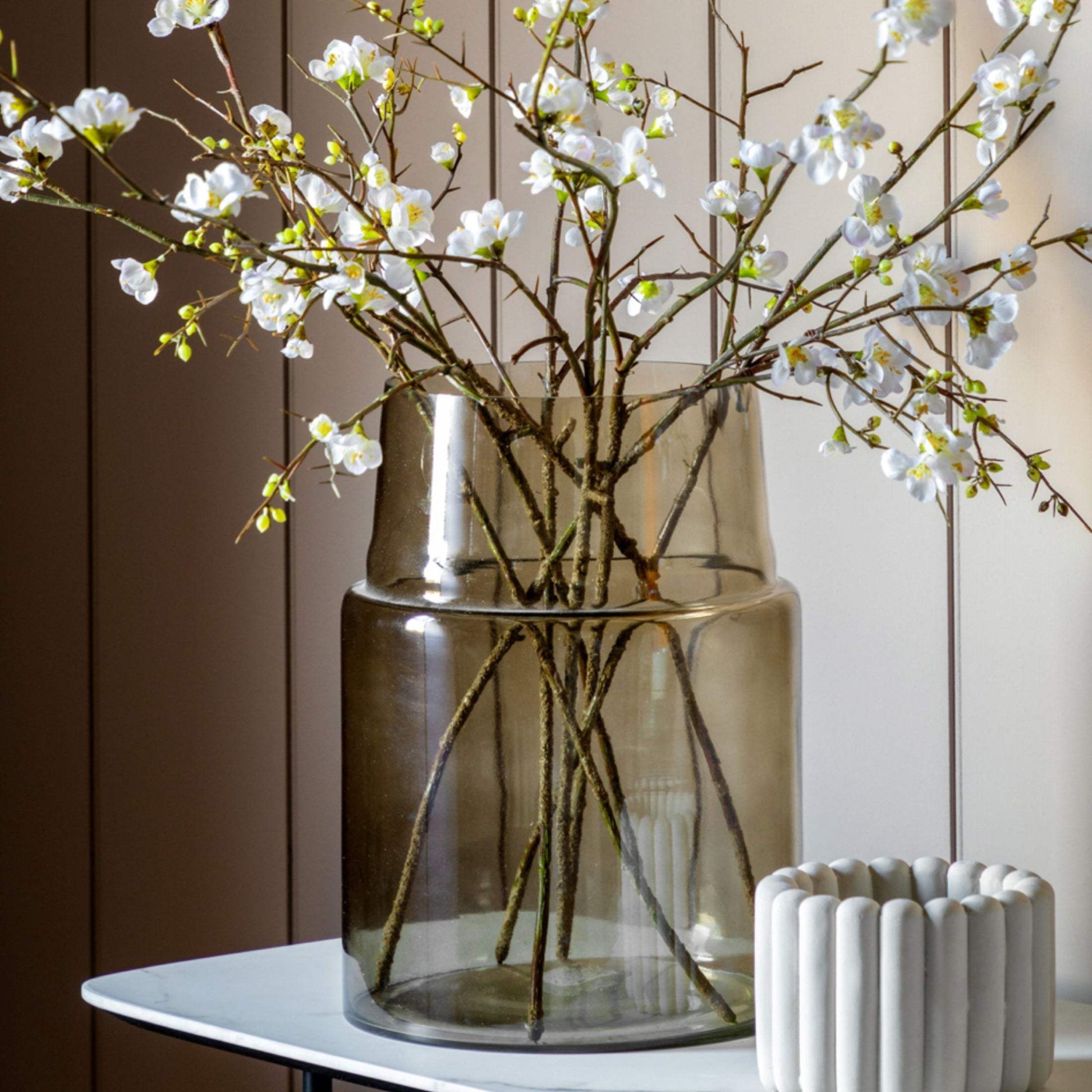 Brown Glass Cylinder Vase - The Farthing