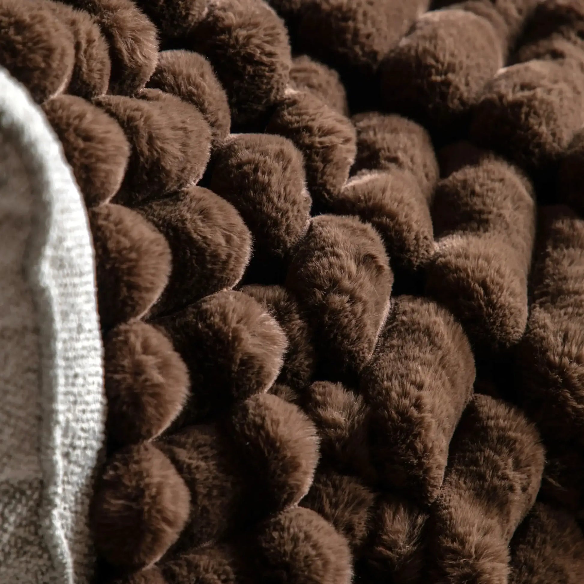 Close-up of a brown textured blanket
