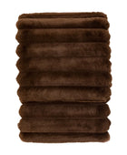 Stack of brown towels on a white background
