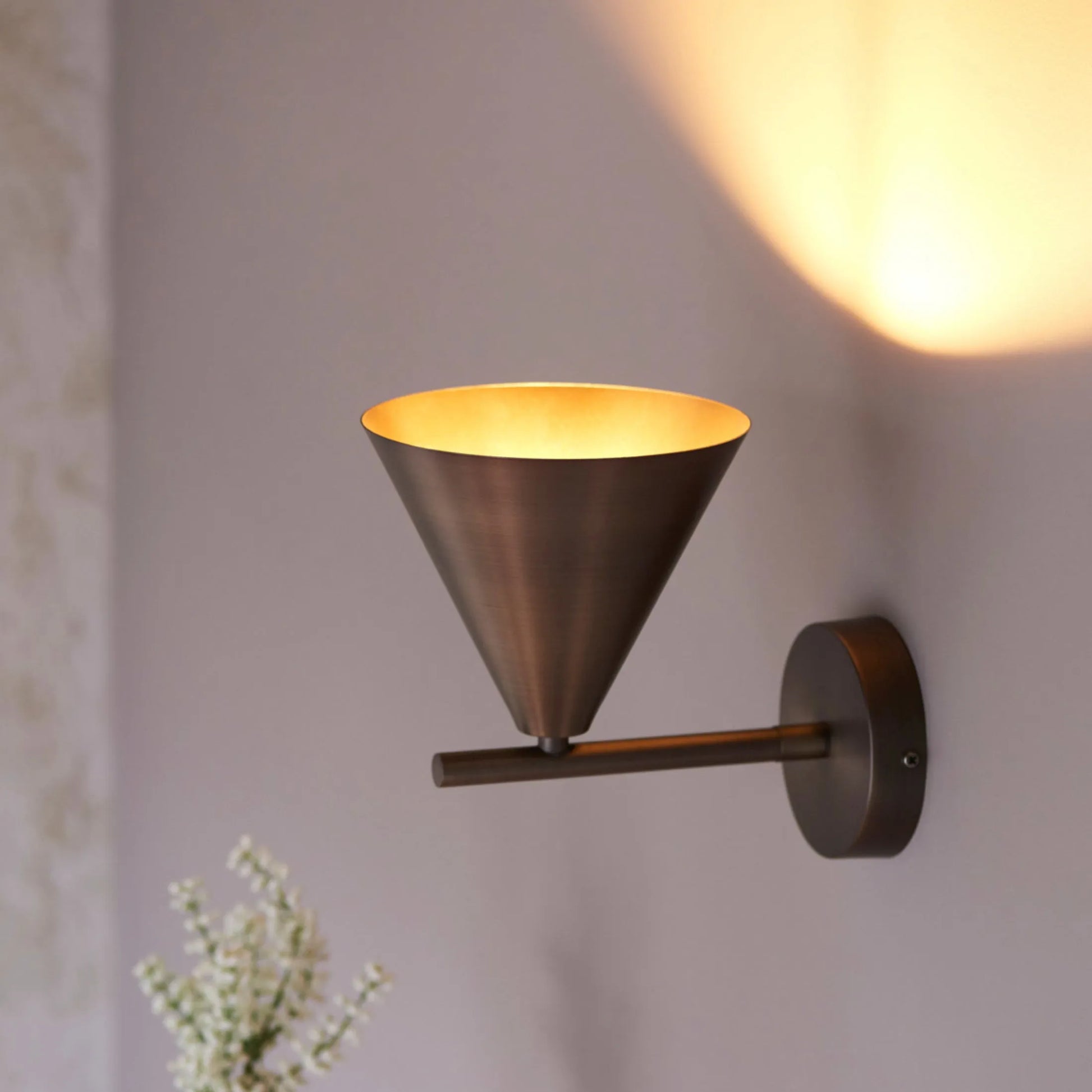 Brushed Antique Bronze Task Wall Light 1