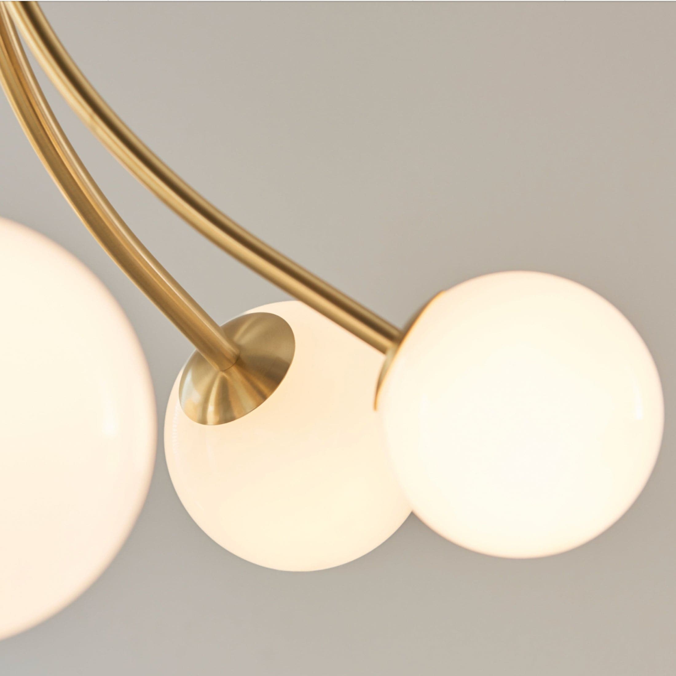 Brushed Brass Art Deco Inspired Six Globe Pendant Light 5