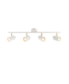 Brushed Brass and Matt White 4 Gang Spot Lamp - The Farthing