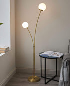 Brushed Gold Art Deco Floor Lamp - The Farthing