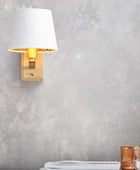 Brushed Satin Gold Wall Light with Shade - The Farthing