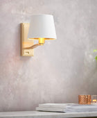 Brushed Satin Gold Wall Light with Shade - The Farthing