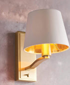 Brushed Satin Gold Wall Light with Shade - The Farthing