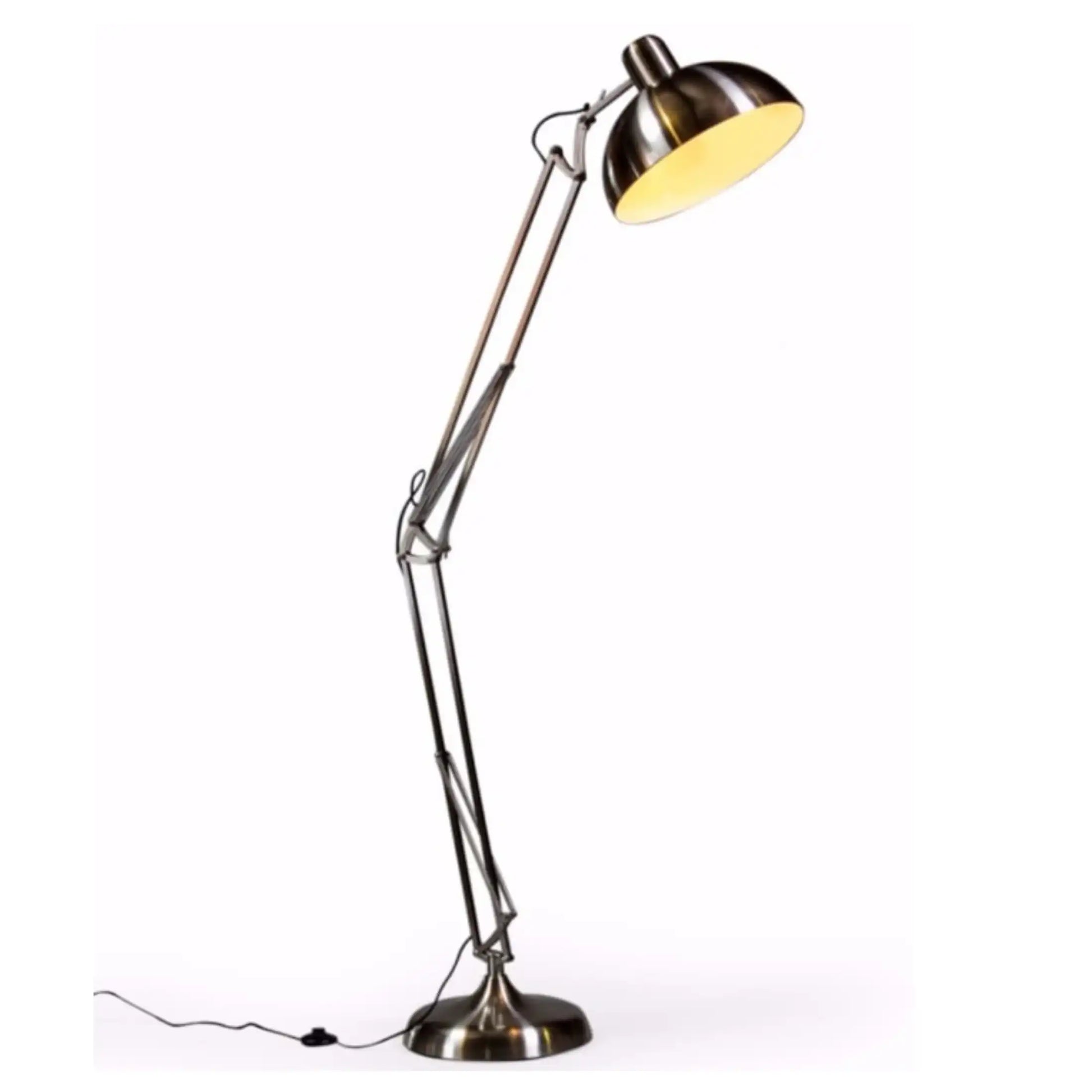 Brushed Steel Desk Style Floor Lamp