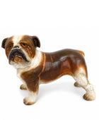Stylized figurine of a bulldog on a white background