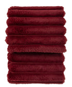 Burgundy Ribbed Faux Fur Throw