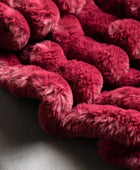 Burgundy Ribbed Faux Fur Throw 5