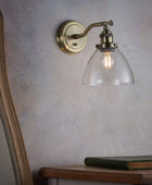 Burnished Brass Glass Wall Light - The Farthing