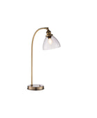 Burnished Brass and Glass Shade Table Lamp - The Farthing