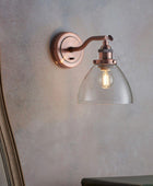 Burnished Copper Glass Wall Light - The Farthing