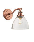 Burnished Copper Glass Wall Light - The Farthing