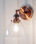 Burnished Copper Glass Wall Light - The Farthing