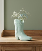 Ceramic Blue Boot Vase