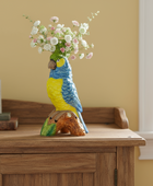 Ceramic Blue Parrot Vase