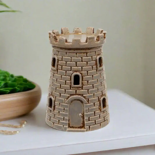 Ceramic Castle Turret Lighthouse Candleholder
