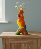 Ceramic Orange Parrot Vase