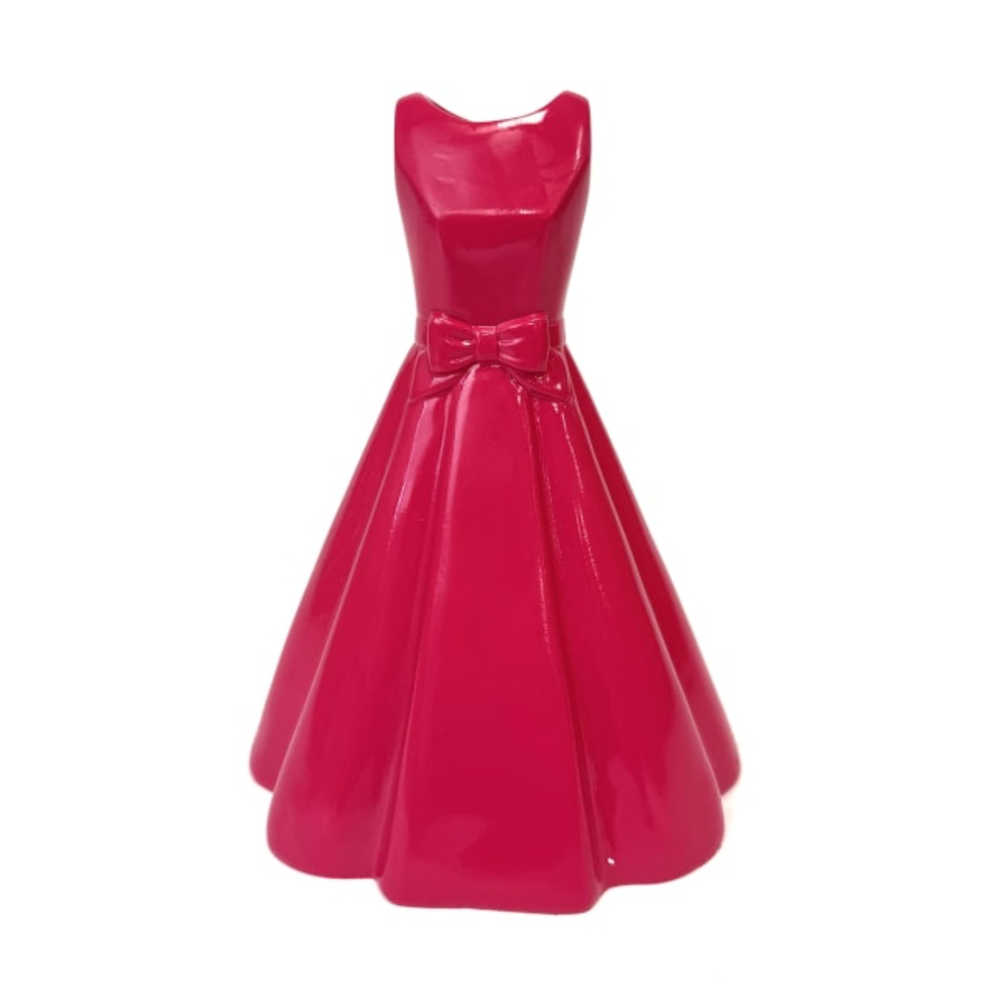 Pink dress with a bow detail on a white background