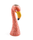 Flamingo-shaped vase on a white background