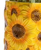 Rectangular soap with sunflower design on a white background