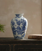 Ceramic Traditional Blue & White Birds Vase 1