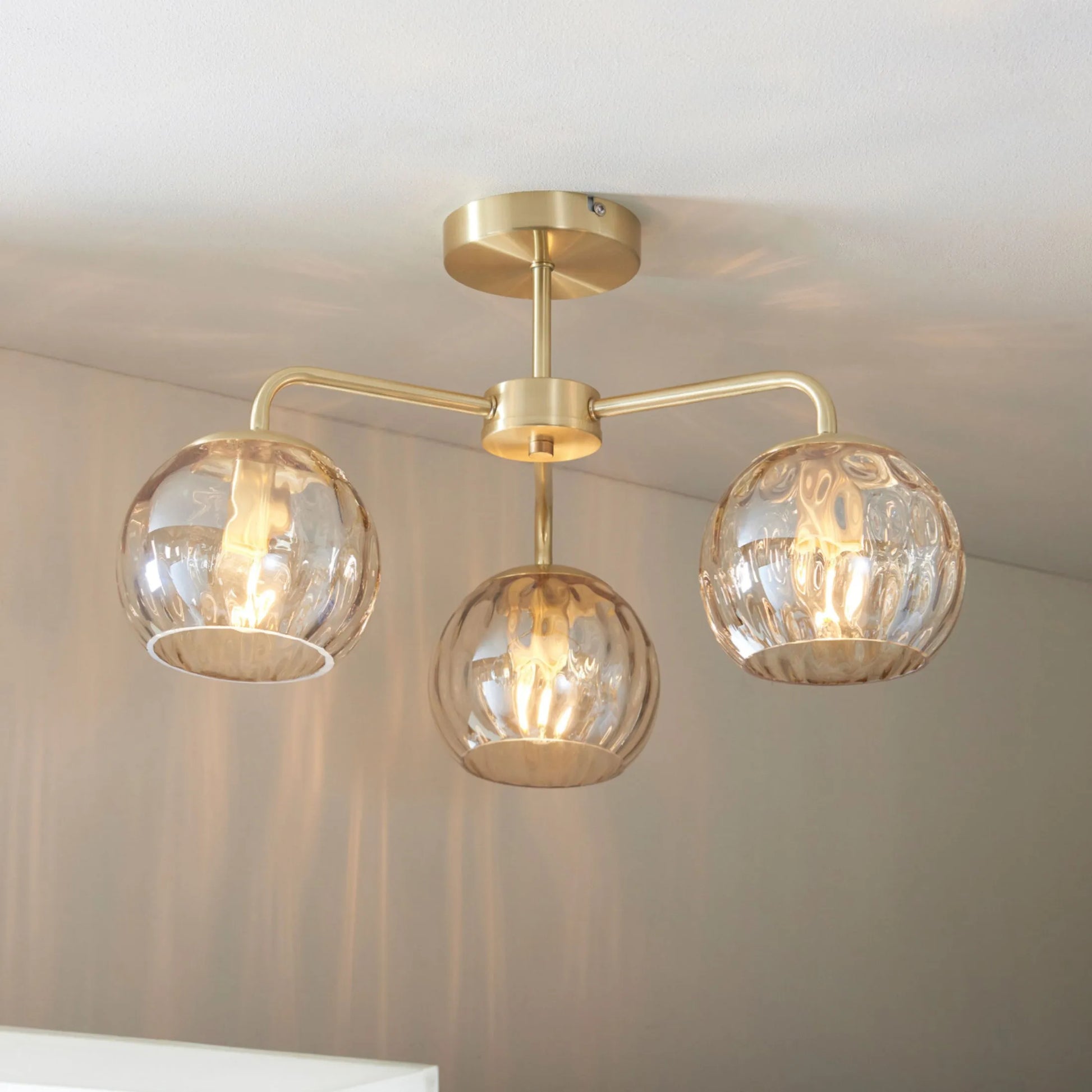 Champagne Lustre Glass Globe Ceiling Light