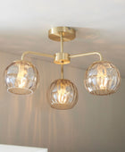 Champagne Lustre Glass Globe Ceiling Light