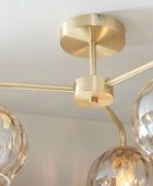 Champagne Lustre Glass Globe Ceiling Light 5