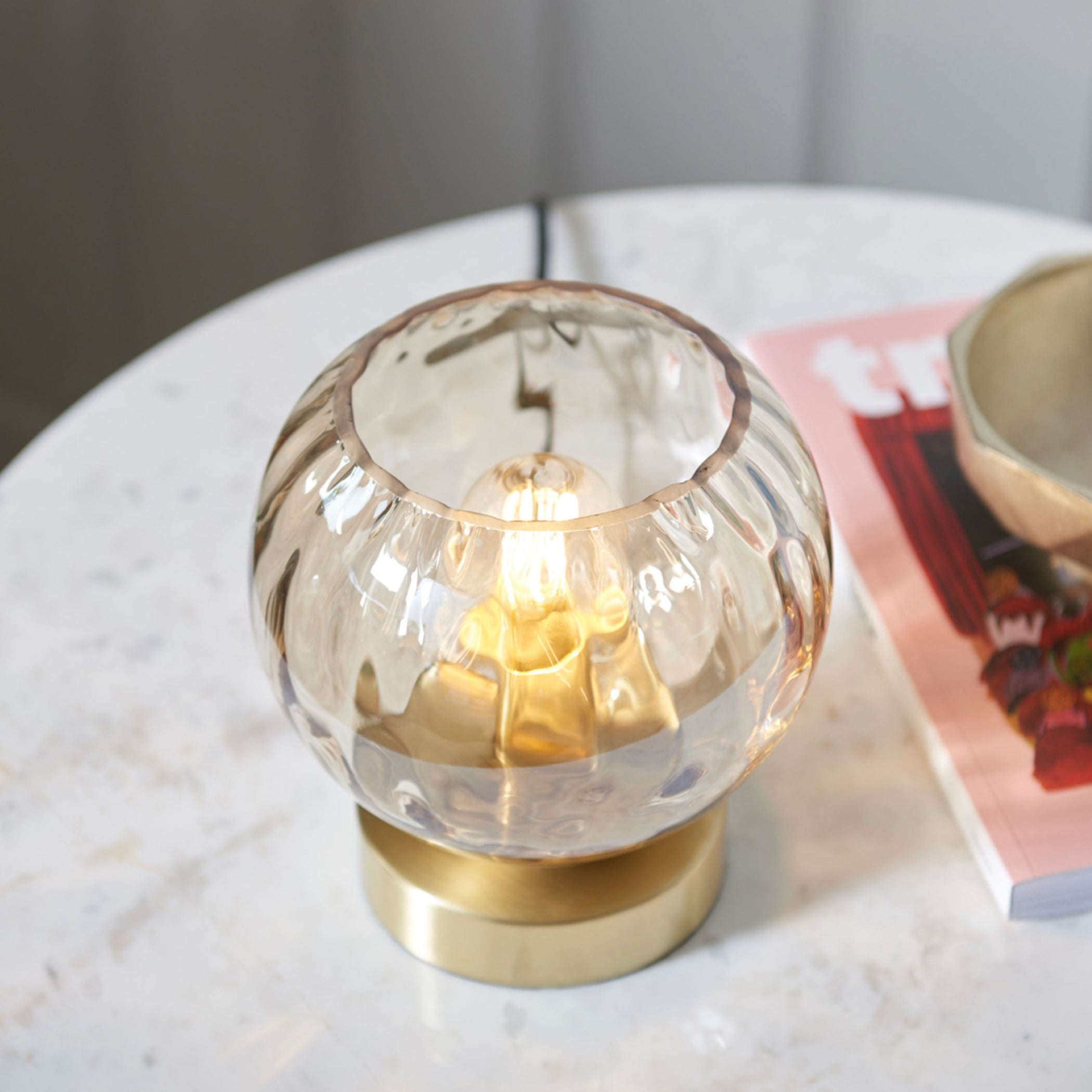 Champagne Lustre Glass Globe Table Lamp 1