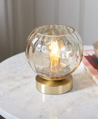 Champagne Lustre Glass Globe Table Lamp - The Farthing