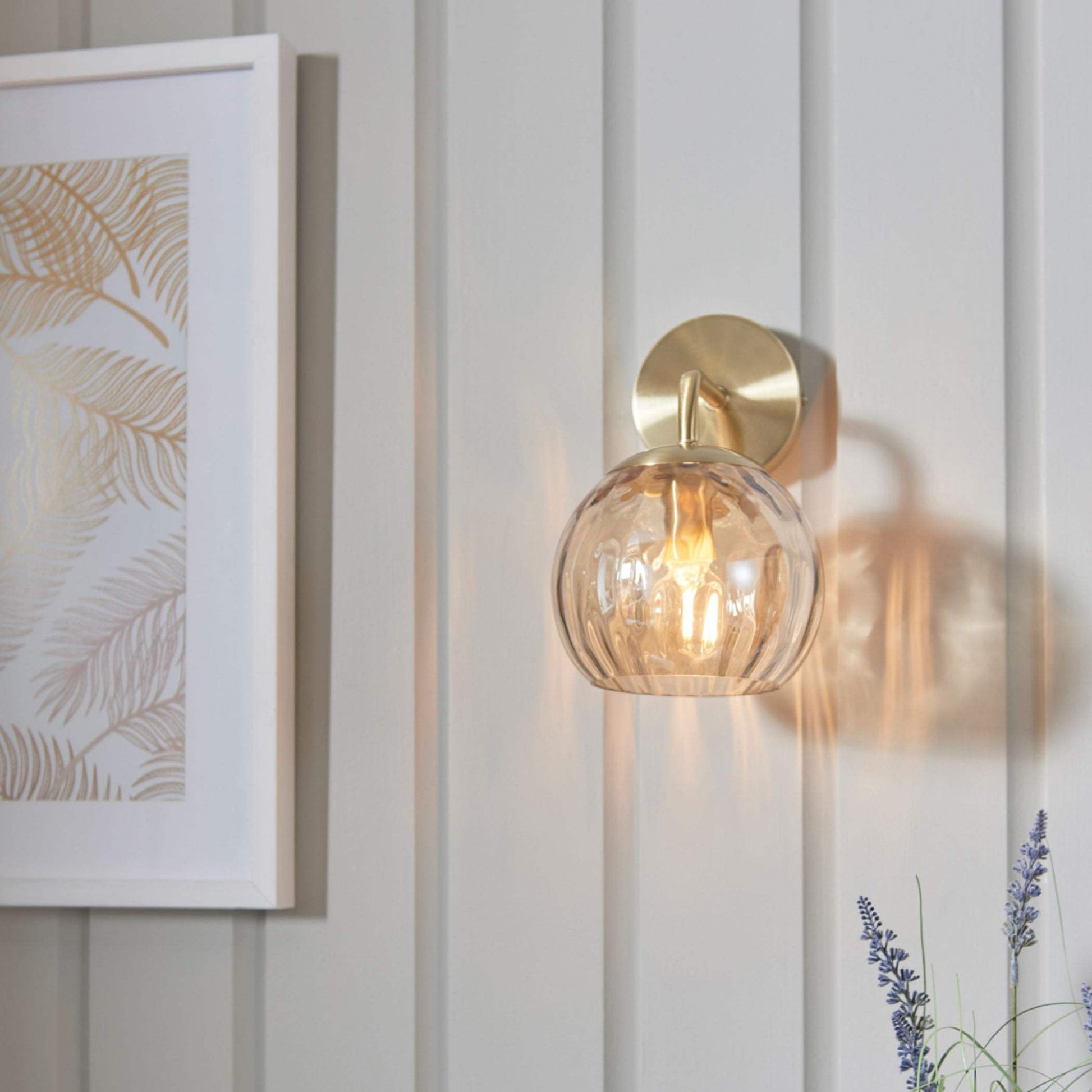 Champagne Lustre Glass Globe Wall Light - The Farthing