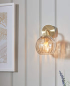 Champagne Lustre Glass Globe Wall Light - The Farthing