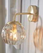 Champagne Lustre Glass Globe Wall Light - The Farthing