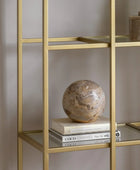Champagne Metal and Glass Open Display Shelf Unit 4