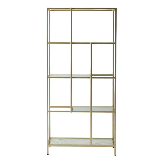 Champagne Metal and Glass Open Display Shelf Unit 2