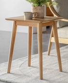 Chevron Topped Oak Square Side Table FARTHING