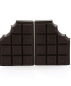 Two chocolate bar-shaped molds on a white background