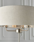 Chrome Floor Lamp with Fabric Shade