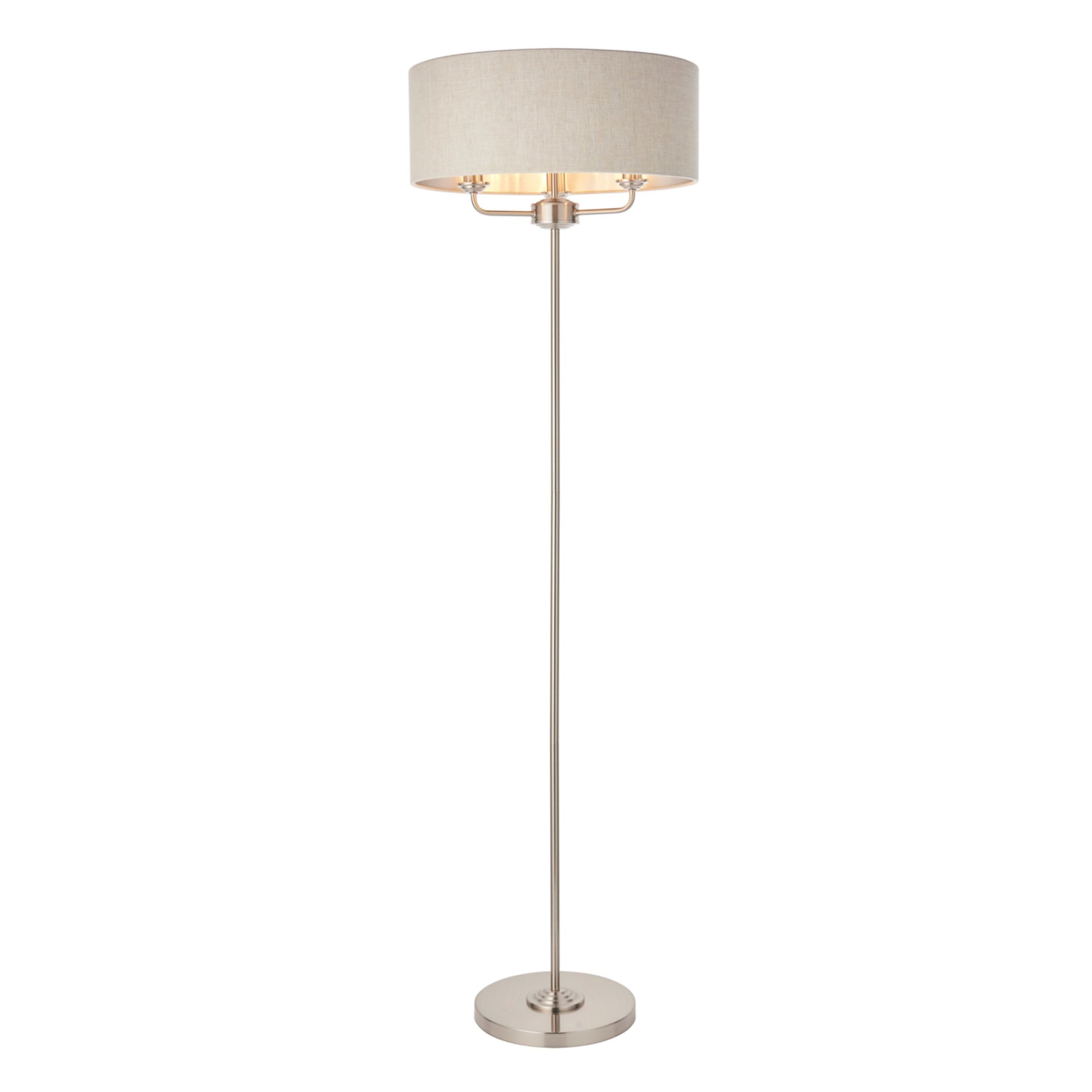 Chrome Floor Lamp with Fabric Shade 2