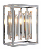 Chrome Framed Bevelled Glass Wall Light 1