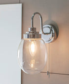 Chrome & Clear Glass Shade Bathroom Wall Light