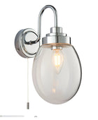 Chrome & Clear Glass Shade Bathroom Wall Light 1