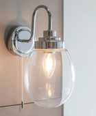 Chrome & Clear Glass Shade Bathroom Wall Light 4