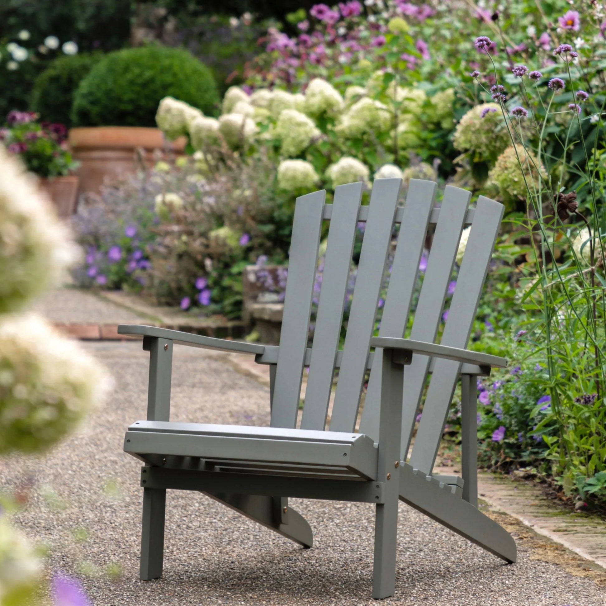 Classic Inspired Garden Lounge Chair in Grey 55