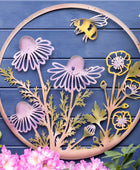 Colourful Flowers Metal Garden Wall Art 1