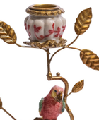 Colourful Parrots On Branch Candle Holder 2