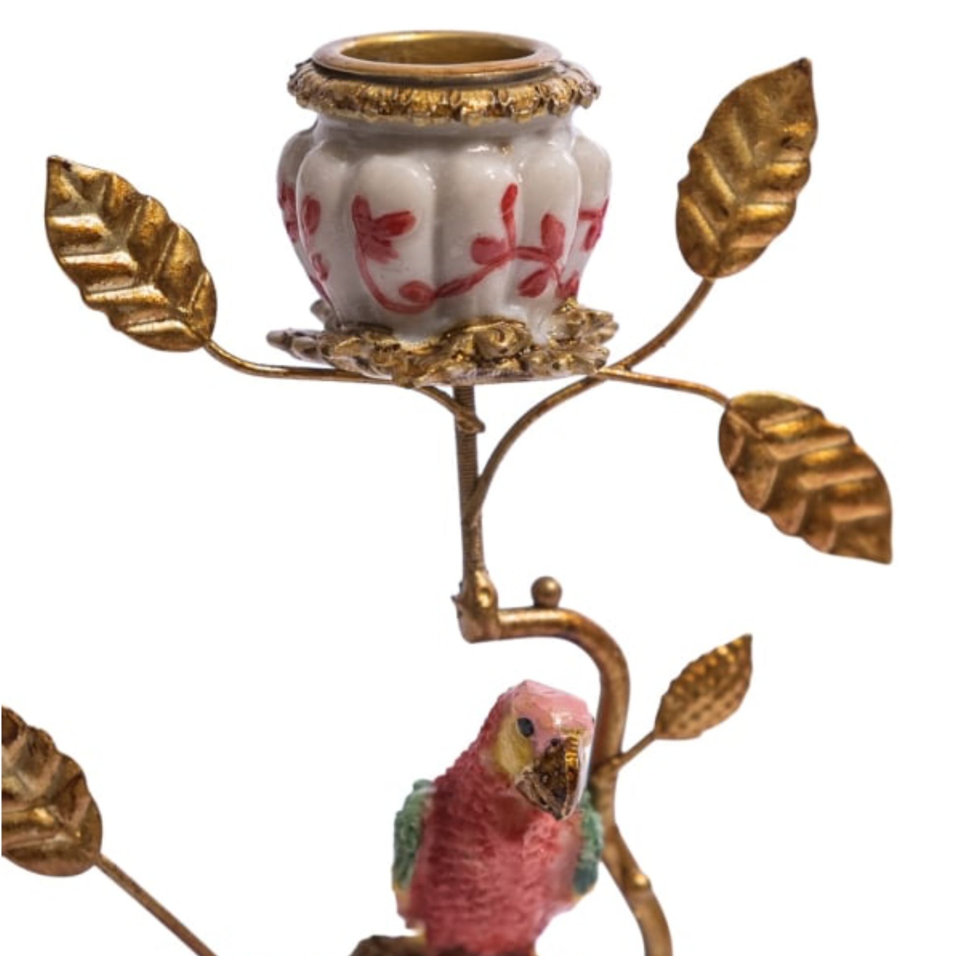 Colourful Parrots On Branch Candle Holder 2